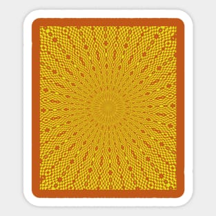 Love Radiates Heart Circle Pattern Red Yellow Sticker